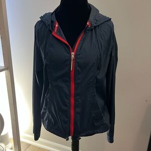Tommy Hilfiger Black and Red womens L windbreaker Jacket EUC